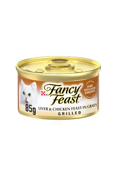 Purina Fancy Feast Grilled Liver & Chicken Feast in Gravy Gourmet Cat Food 85g can