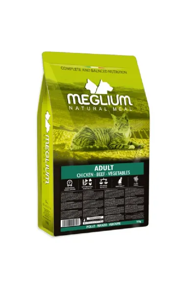 MEGLIUM CAT ADULT CHICKEN BEEF VEGETABLES 10KG	