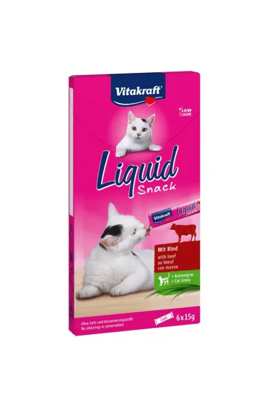 VITAKRAFT CAT LIQUID SNACK BEEF & INULIN 5X15G