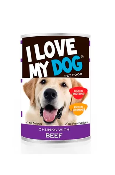 I Love My Dog Chunks With Beef - 400g