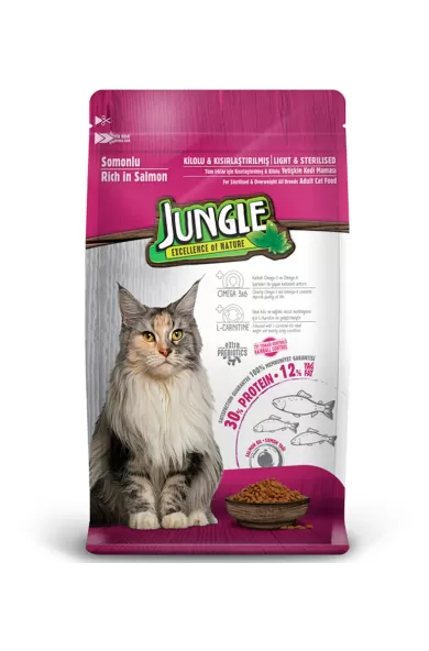 Jungle Adult Sterilised Cat Food Salmon 500g