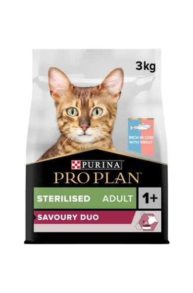 Purina Pro Plan CAT STERELIZED DUO COD &TROUT - 3kg