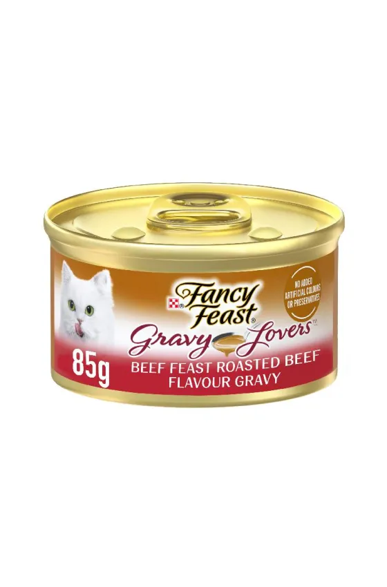 Purina Fancy Feast Gravy Lovers Beef Feast in Roasted Beef Flavour in Gravy Gourmet Cat Food 85g can