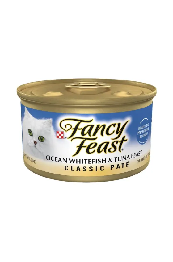 Purina Fancy Feast Classic Pate Ocean Whitefish & Tuna Feast Gourmet Cat Food 85g can