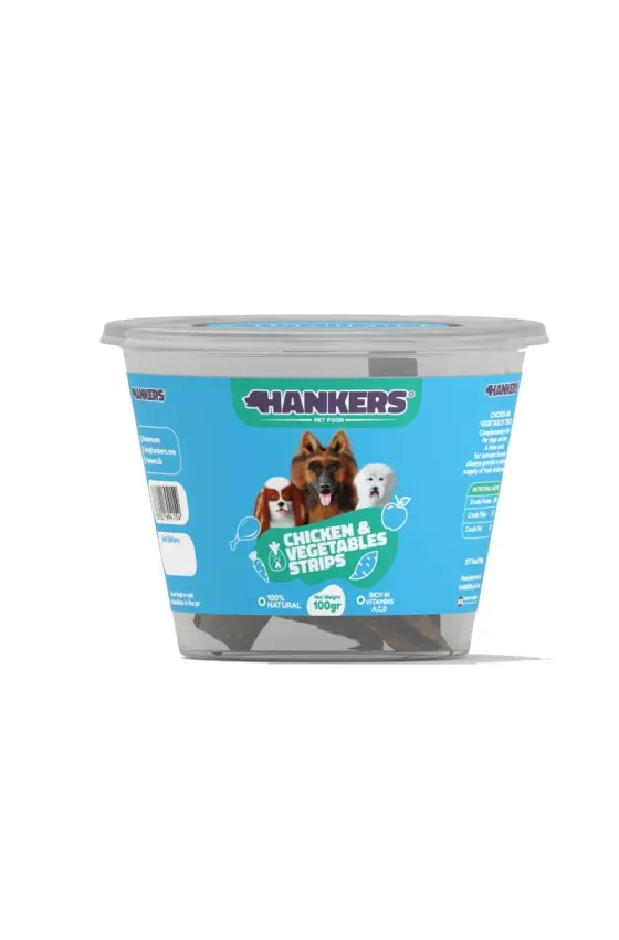 Hankers Dog Strips Chicken & Vegetables