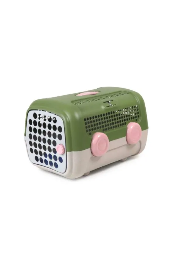 A.U.T.O. Pet Carrier green/dove grey/pink