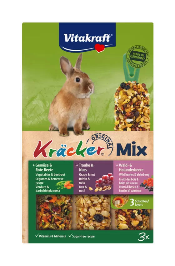 VITAKRAFT Kracker Rabbit Trio Mix Vegetables/Nuts/Berries 