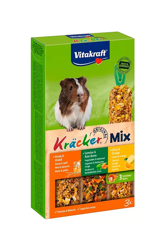 Vitakraft Guinea Pig Kracker Trio Mix Lemon, Honey & Vegetables