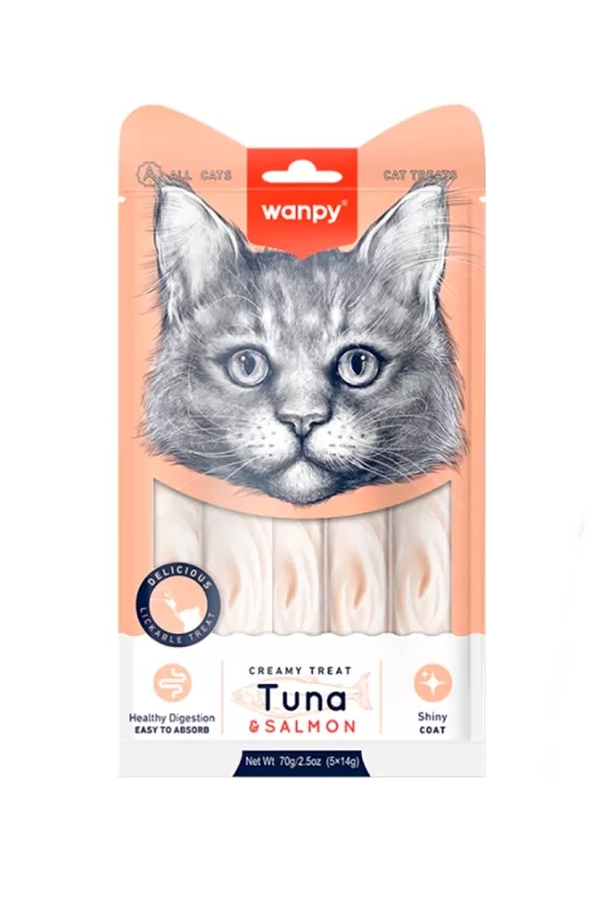 Wanpy Cat Creamy Tuna Salmon Treats A Pack Of 12