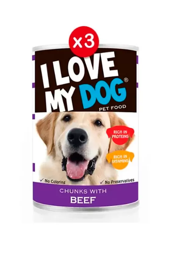 I Love My Dog Chunks With Beef - 1.23 KG