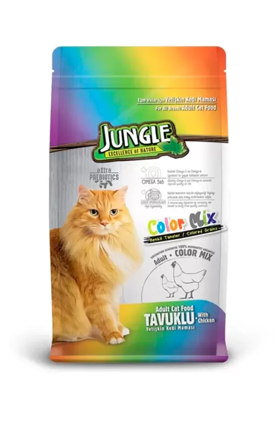 Jungle Premium Cat Food Colormix with Chicken 15kg