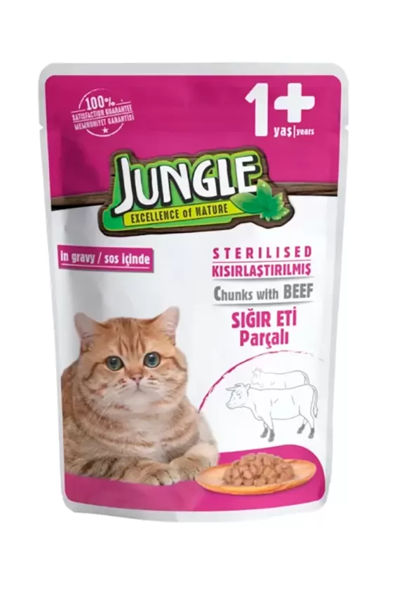 Jungle Pouch Adult Sterilized Beef in Jelly